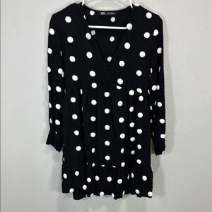 Zara Black Dress with‎ White Dots mini